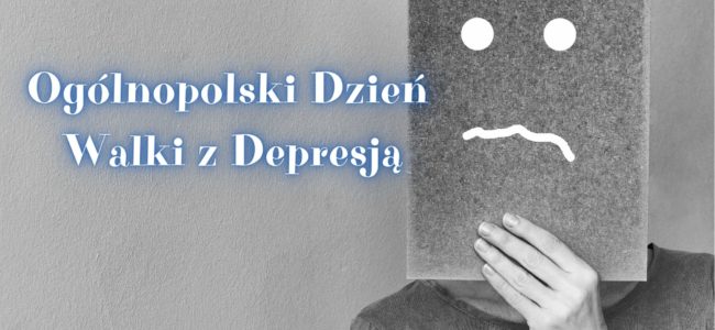 Plakat dzień walki z depresją na szarym tle